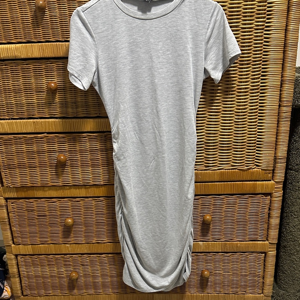 Express Gray Ruched Dress